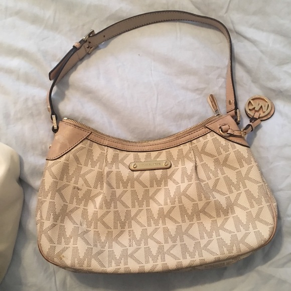 MK cream logo purse - Picture 1 of 5